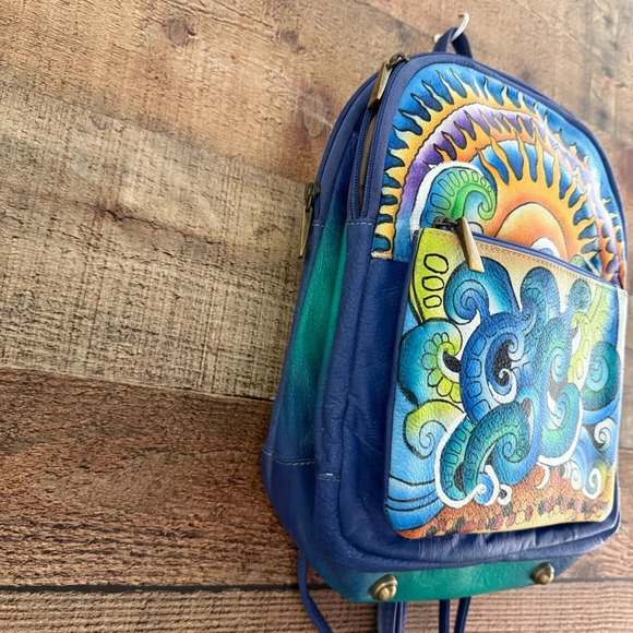 NWOT Sukriti Kolkata Handbag Collection One Of A Kind Hand Painted- Leather